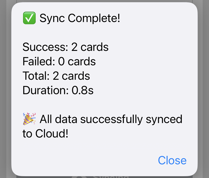 Cloud Data Synchronization Screenshot